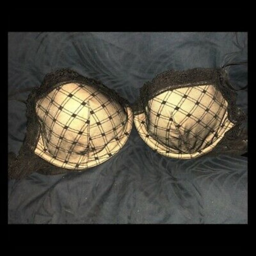 Back Lace Silver/Grey w/ Mesh, Lift, Wired, Padded & Sassy Balconette Bra 36d